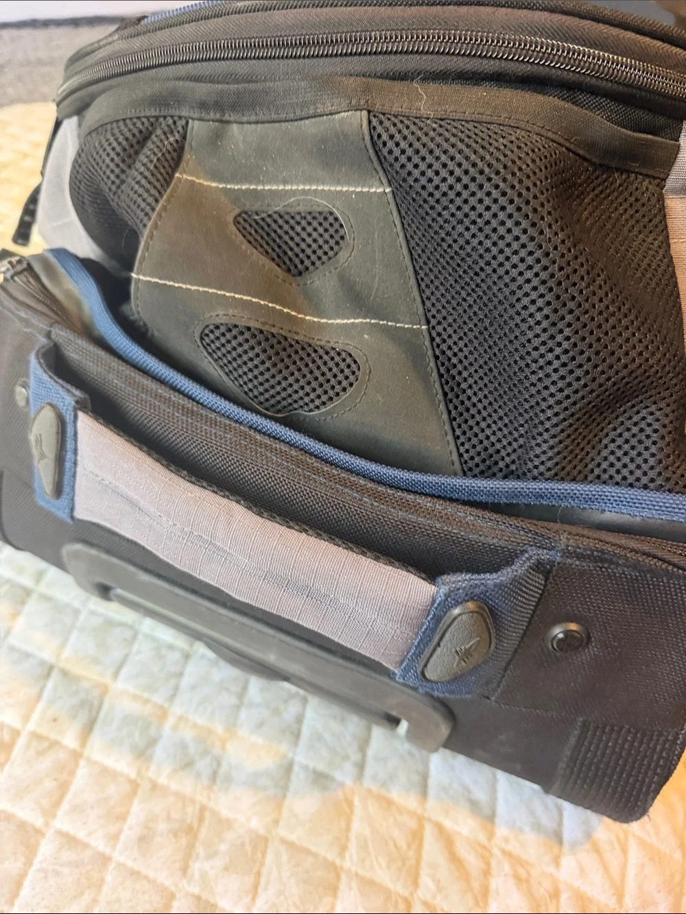 Unbranded Blue and Gray Men’s Duffel Bag with Shoulder Strap